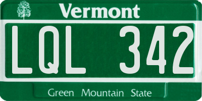VT license plate LQL342