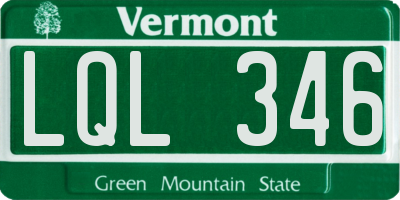 VT license plate LQL346
