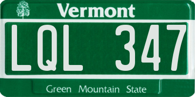 VT license plate LQL347