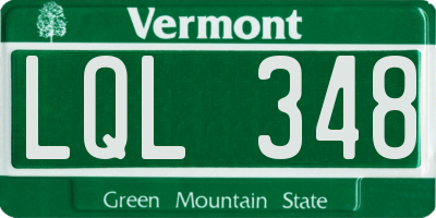 VT license plate LQL348