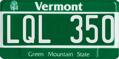 VT license plate LQL350