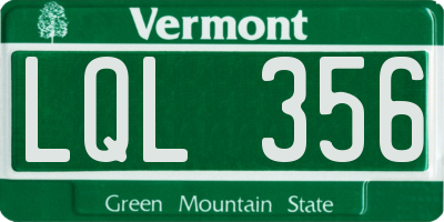 VT license plate LQL356