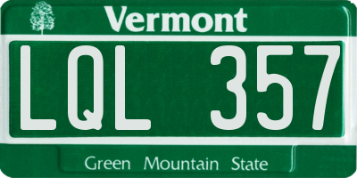 VT license plate LQL357