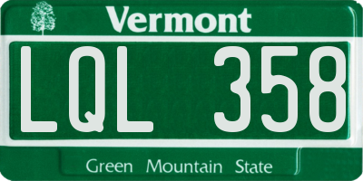 VT license plate LQL358