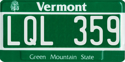 VT license plate LQL359