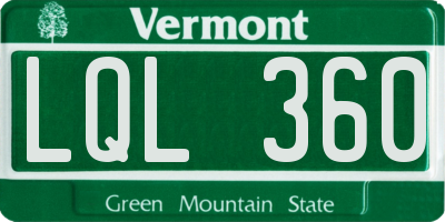 VT license plate LQL360