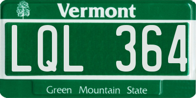 VT license plate LQL364