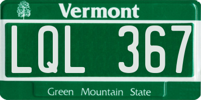 VT license plate LQL367