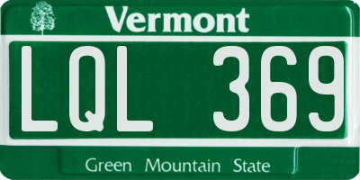 VT license plate LQL369