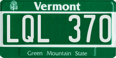 VT license plate LQL370