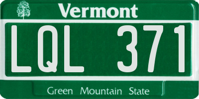 VT license plate LQL371