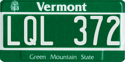 VT license plate LQL372