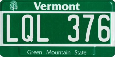 VT license plate LQL376
