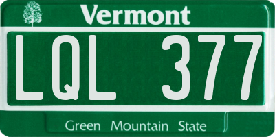 VT license plate LQL377