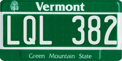 VT license plate LQL382
