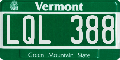 VT license plate LQL388