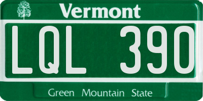 VT license plate LQL390