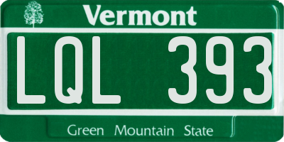 VT license plate LQL393