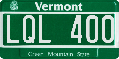 VT license plate LQL400