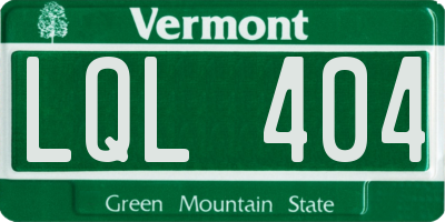 VT license plate LQL404