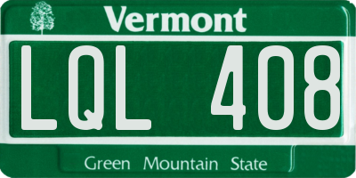 VT license plate LQL408