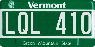 VT license plate LQL410
