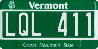 VT license plate LQL411