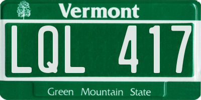 VT license plate LQL417