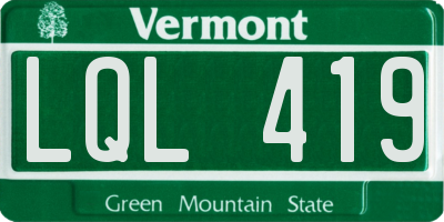 VT license plate LQL419