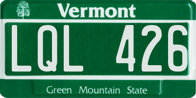 VT license plate LQL426