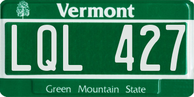 VT license plate LQL427