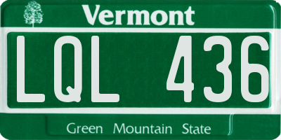 VT license plate LQL436