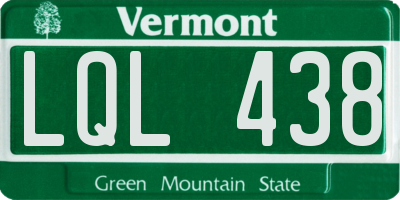 VT license plate LQL438
