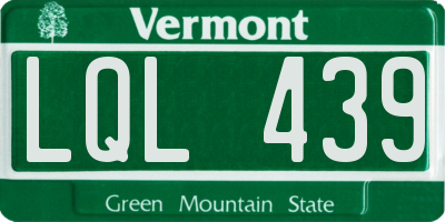 VT license plate LQL439
