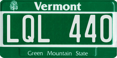 VT license plate LQL440
