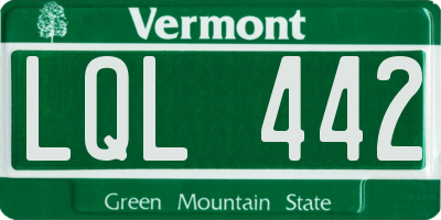VT license plate LQL442