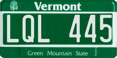 VT license plate LQL445