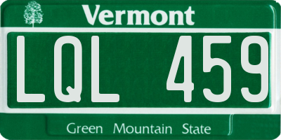 VT license plate LQL459
