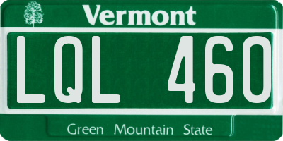VT license plate LQL460