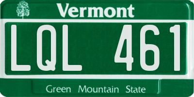 VT license plate LQL461