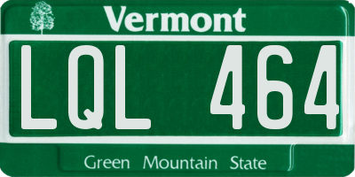 VT license plate LQL464
