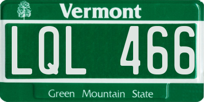 VT license plate LQL466