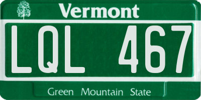 VT license plate LQL467