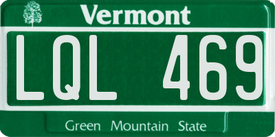 VT license plate LQL469