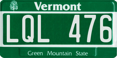 VT license plate LQL476