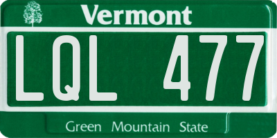 VT license plate LQL477