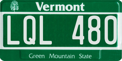 VT license plate LQL480