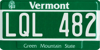 VT license plate LQL482