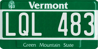 VT license plate LQL483