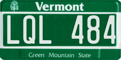 VT license plate LQL484